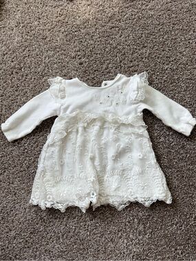 Baby Girl White Lace Dress 6-9 Months | Christening, Party, Holiday